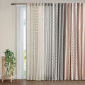 Cotton Printed Curtain Panel With Chenille Stripe And Lining Only 1 Pc Panel Gray Cotton