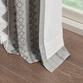 Cotton Printed Curtain Panel With Chenille Stripe And Lining Only 1 Pc Panel Gray Cotton