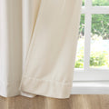 Room Darkening Poly Velvet Rod Pocket Back Tab Curtain Panel Pair 2 Pcs Window Panels Ivory Polyester