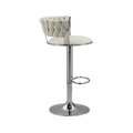 Coolmore Swivel Bar Stools Set Of 2 Adjustable Counter Height Chairs With Footrest For Kitchen, Dining Room 2Pc Set White Pu Pu Leather