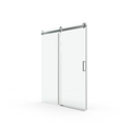 Elan 68 to 72 in. W x 76 in. H Sliding Frameless Soft brushed nickel-stainless steel