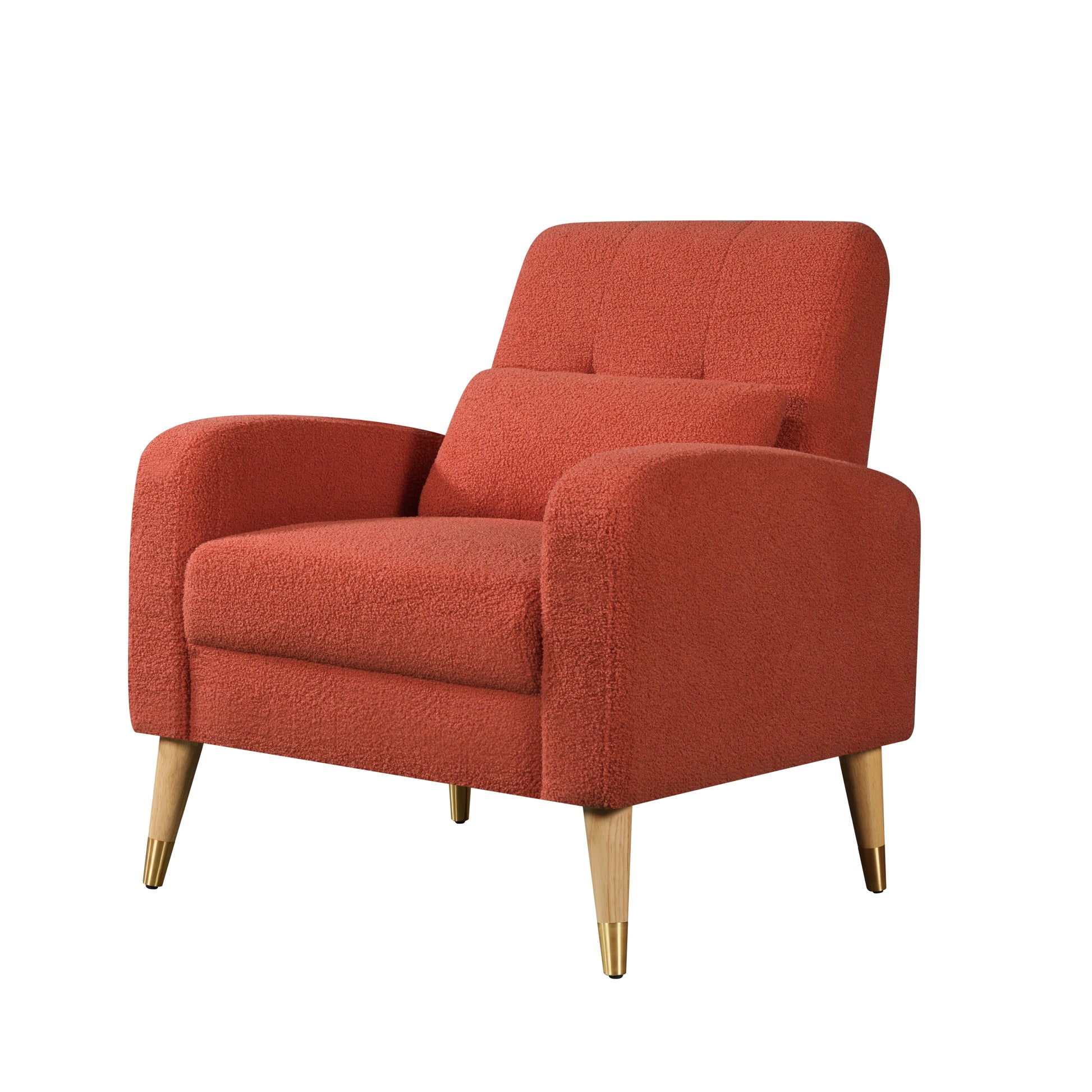 1018 Brown Accent Chair Red Foam Fabric