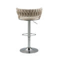 Coolmore Swivel Bar Stools Adjustable Counter Height Chairs With Footrest For Kitchen, Dining Room Ivory Velvet