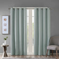 Printed Heathered Blackout Grommet Top Curtain Panel Only 1 Pc Panel Dusty Seafoam Polyester