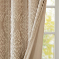 Knitted Jacquard Da Total Blackout Grommet Top Curtain Panel Only 1 Pc Panel Champagne Polyester