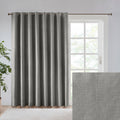 Printed Heathered Blackout Window Patio Panel Grey Polyester