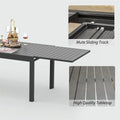 Patio Dining Expandable Table, Metal Aluminum Outdoor black-aluminium