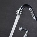 Bridge Dual Handles Kitchen Faucet With Pull Out Side Spray In Chrome Brass