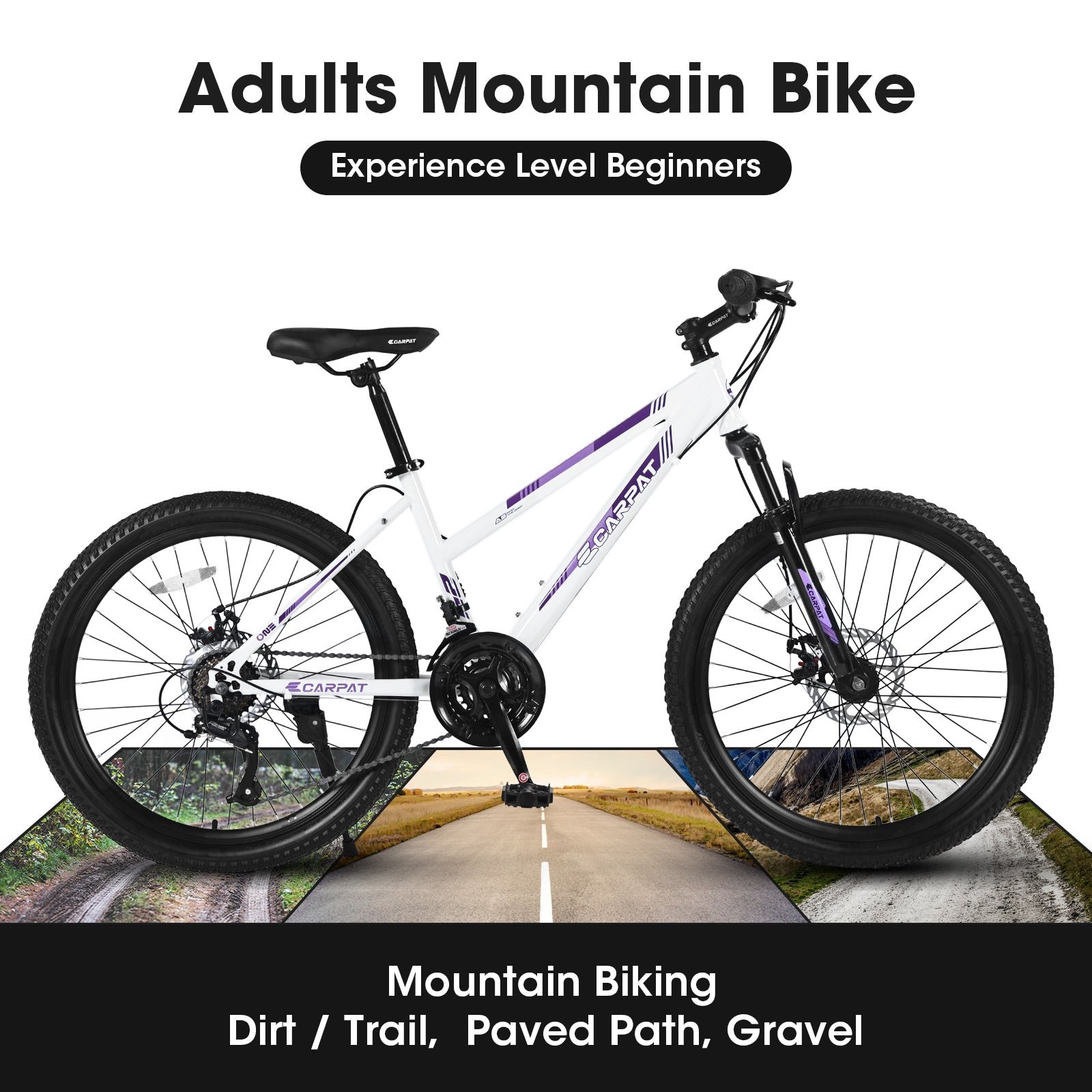 S26103 26 inch Mountain Bike for Teenagers Girls white-steel