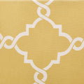 Fretwork Print Grommet Top Window Curtain Panel Only 1 Pc Panel Yellow White Polyester