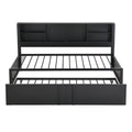 Metal Twin Size Daybed With Twin Size Trundle, Storage Shelves And Usb Ports, Black Box Spring Not Required Twin Black Metal Bed Frame Metal & Wood