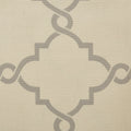 Fretwork Print Grommet Top Window Curtain Panel Only 1 Pc Panel Beige Grey Polyester