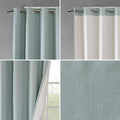 Printed Heathered Blackout Window Patio Panel Dusty Seafoam Polyester