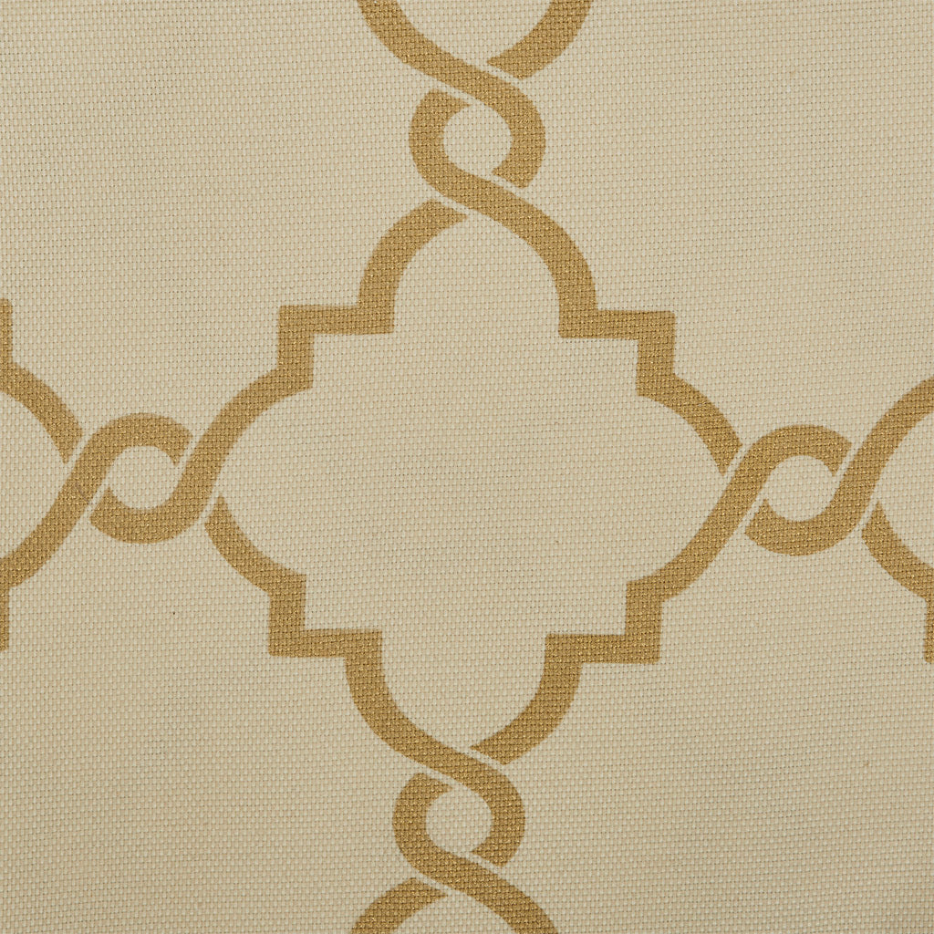 Fretwork Print Grommet Top Window Curtain Panel Only 1 Pc Panel Beige Gold Polyester