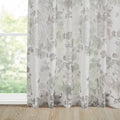 Printed Floral Rod Pocket And Back Tab Voile Sheer Curtain White Polyester