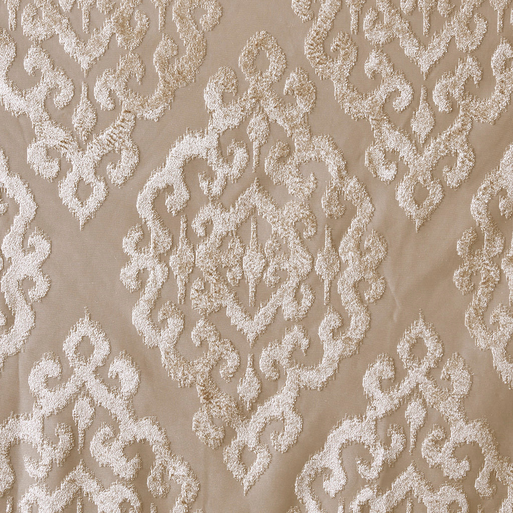 Knitted Jacquard Da Total Blackout Grommet Top Curtain Panel Only 1 Pc Panel Champagne Polyester