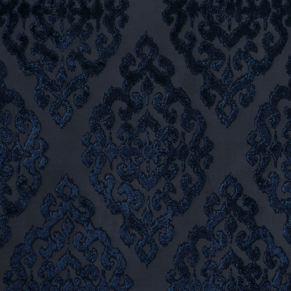 Knitted Jacquard Da Total Blackout Grommet Top Curtain Panel Only 1 Pc Panel Navy Polyester