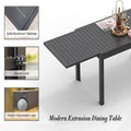 Patio Dining Expandable Table, Metal Aluminum Outdoor black-aluminium