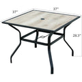 Outdoor Patio Dining Table Square Metal Table