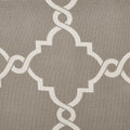 Fretwork Print Grommet Top Window Curtain Panel Only 1 Pc Panel Grey White Polyester