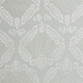 Knitted Jacquard Paisley Total Blackout Grommet Top Curtain Panel Only 1 Pc Panel White Polyester