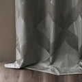 Ogee Knitted Jacquard Total Blackout Curtain Panel Only 1 Pc Panel Charcoal Polyester