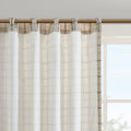 Plaid Rod Pocket And Back Tab Curtain Panel With Fleece Lining Natural Polyester