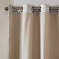 Knitted Jacquard Da Total Blackout Grommet Top Curtain Panel Only 1 Pc Panel Silver Polyester