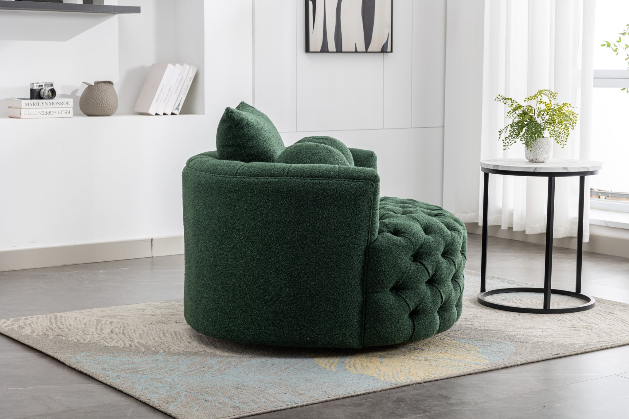 COOLMORE Modern swivel accent chair barrel chair for emerald-linen
