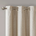 Tonal Printed Faux Silk Total Blackout Curtain Panel Pair 2 Pcs Window Panels Taupe Polyester