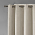 Printed Heathered Blackout Grommet Top Curtain Panel Only 1 Pc Panel Taupe Polyester