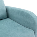 Coolmore Rocking Chair Upholstered Mid Century Modern Rocker Oversized Wingback Armchair For Living Room Light Blue Linen