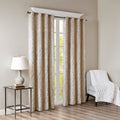 Knitted Jacquard Da Total Blackout Grommet Top Curtain Panel Only 1 Pc Panel Champagne Polyester