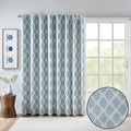 Printed Ikat Blackout Patio Curtain Only 1 Pc Panel Aqua Polyester