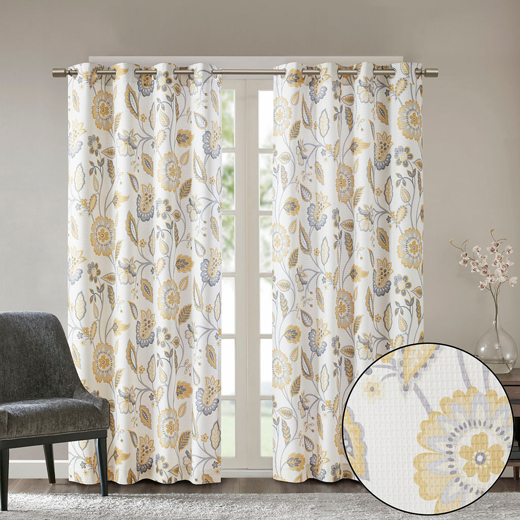 Jacquard Printed Room Darkening Curtain Panel Only 1 Pc Panel Multicolor Polyester