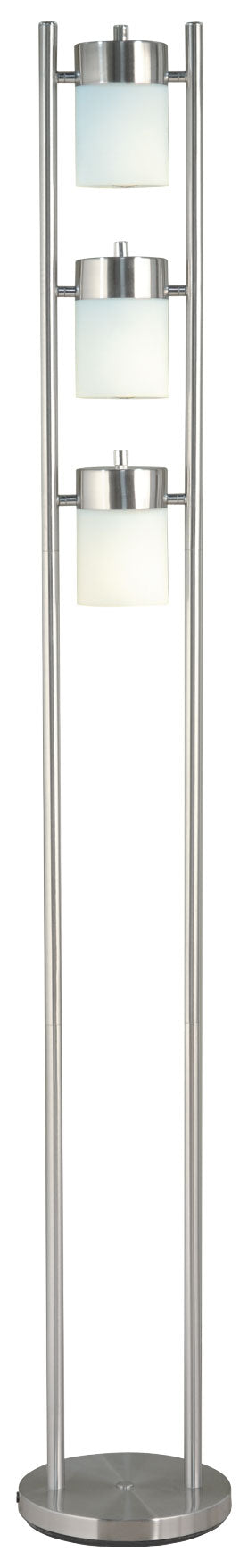 65"H 3 White Head With Two Way Adjustable Floor Lamp 1 Pc Ctn 1.10 Cu Ft 12.32 G.W. Lbs White Metal