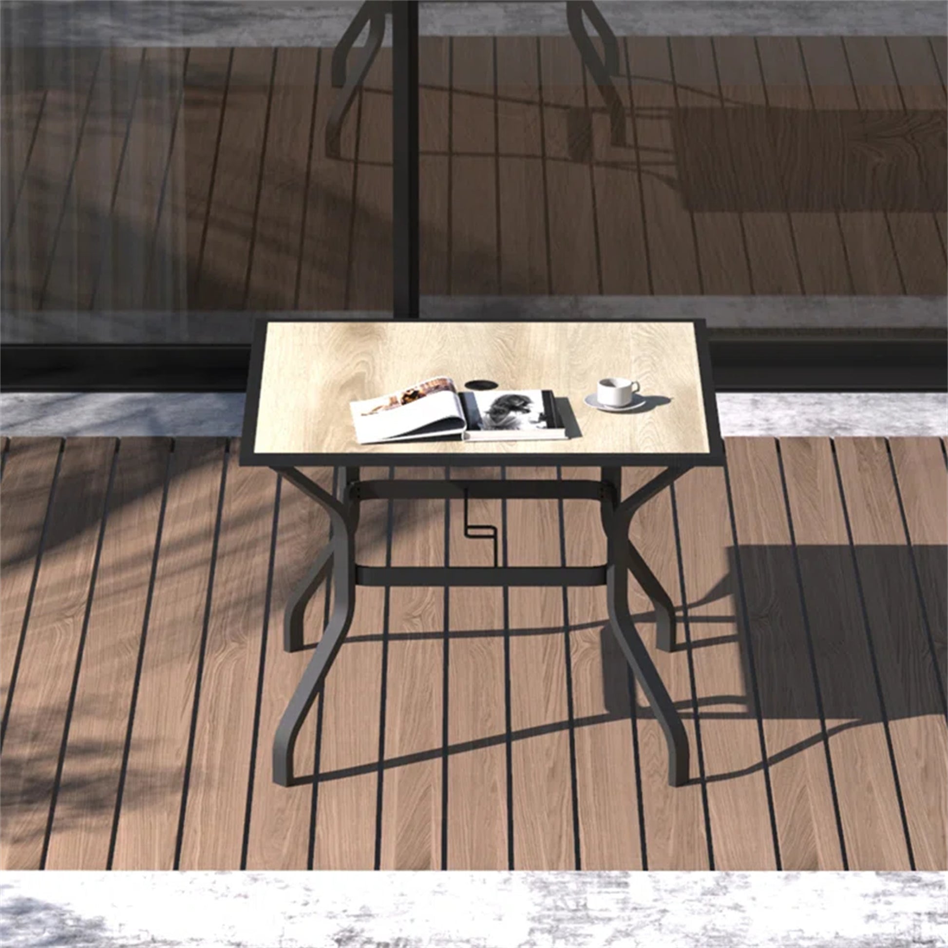 Outdoor Patio Dining Table Square Metal Table