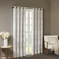 Ogee Knitted Jacquard Total Blackout Curtain Panel Only 1 Pc Panel Ivory Polyester