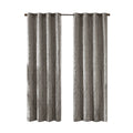 Knitted Jacquard Da Total Blackout Grommet Top Curtain Panel Only 1 Pc Panel Charcoal Polyester