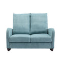 Coolmore Rocking Chair Upholstered Mid Century Modern Rocker Oversized Wingback Armchair For Living Room Light Blue Linen