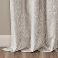 Knitted Jacquard Da Total Blackout Grommet Top Curtain Panel Only 1 Pc Panel Silver Polyester