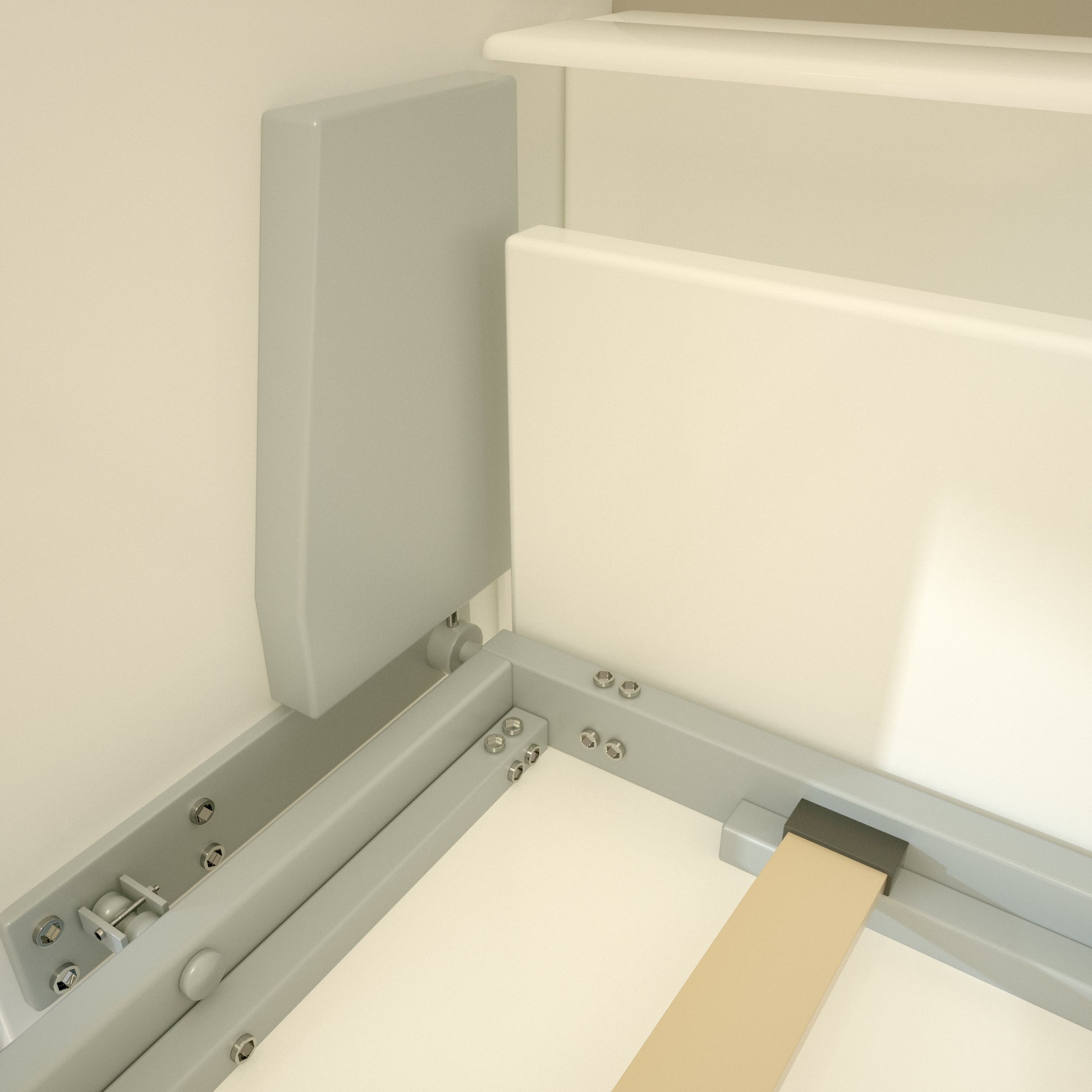 Mordern Design Twin Size Horizontal Murphy Bed With Shelf Storage For Bedroom Or Guestroom White Wall Bed Space Saving Hidden Bed With Style Gas Struts Box Spring Not Required Twin White Metal White Bedroom American Design,Cute,European,Modern Murphy