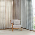 Plaid Rod Pocket And Back Tab Curtain Panel With Fleece Lining Natural Polyester