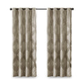 Ogee Knitted Jacquard Total Blackout Curtain Panel Only 1 Pc Panel Taupe Polyester