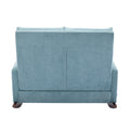 Coolmore Rocking Chair Upholstered Mid Century Modern Rocker Oversized Wingback Armchair For Living Room Light Blue Linen
