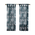 Printed Floral Twist Tab Top Voile Sheer Curtain Navy Polyester