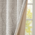 Knitted Jacquard Da Total Blackout Grommet Top Curtain Panel Only 1 Pc Panel Silver Polyester