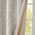 Knitted Jacquard Da Total Blackout Grommet Top Curtain Panel Only 1 Pc Panel Silver Polyester