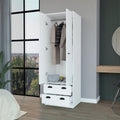 Westminster 2 Door 2 Drawer Armoire With Hanging Rod White White White Bedroom Engineered Wood