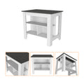 White And Onyx 2 Piece Kitchen Set, Kitchen Island And Wall Cabinet White Engineered Wood